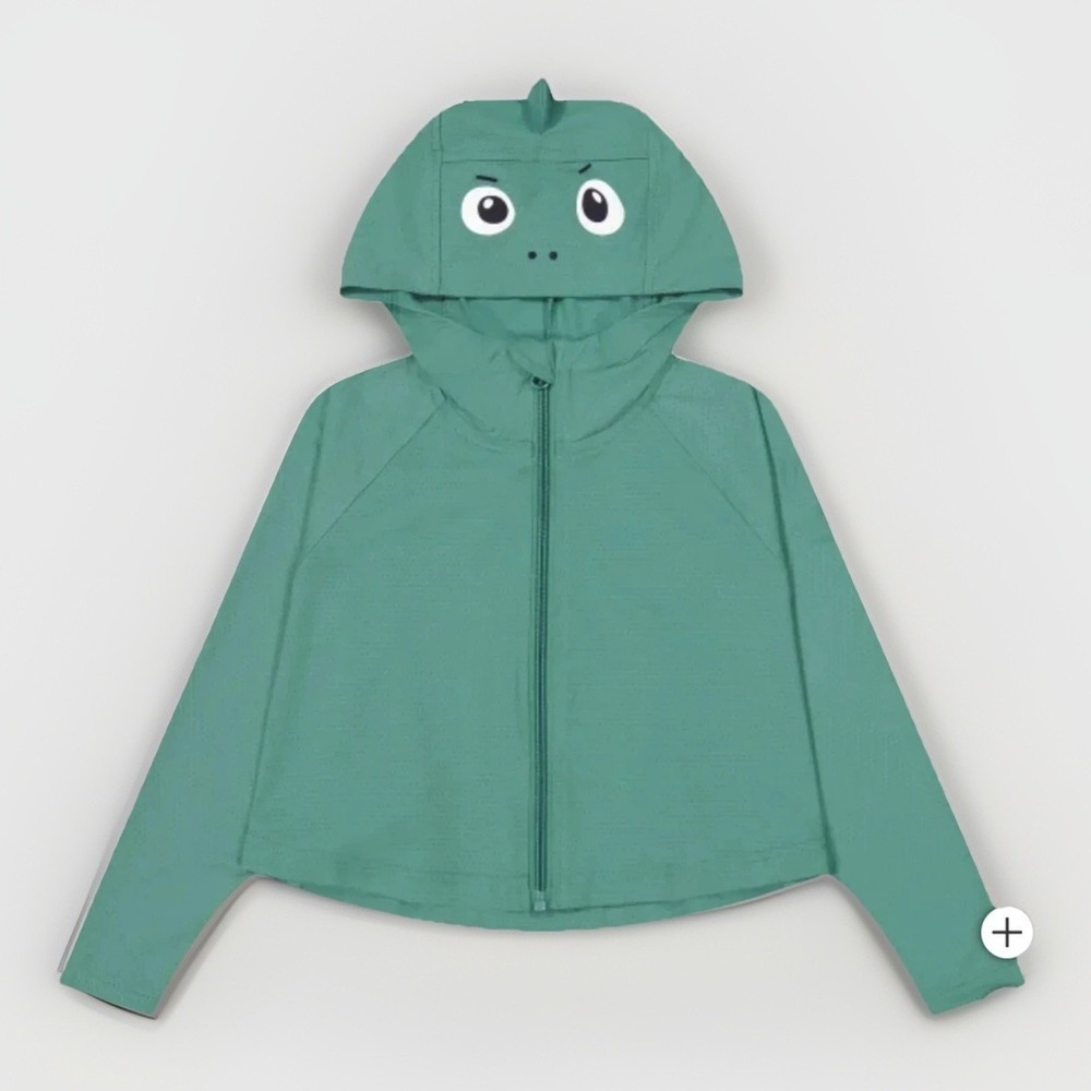 Hazel + Harper UPF Swim Coverup Unisex Kids 2T-4T Green Dinosaur Full Zipper